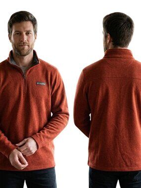 Columbia Mens Quartez Zip Jacket Size XXL Orange Stand Collar Outdoors Casual